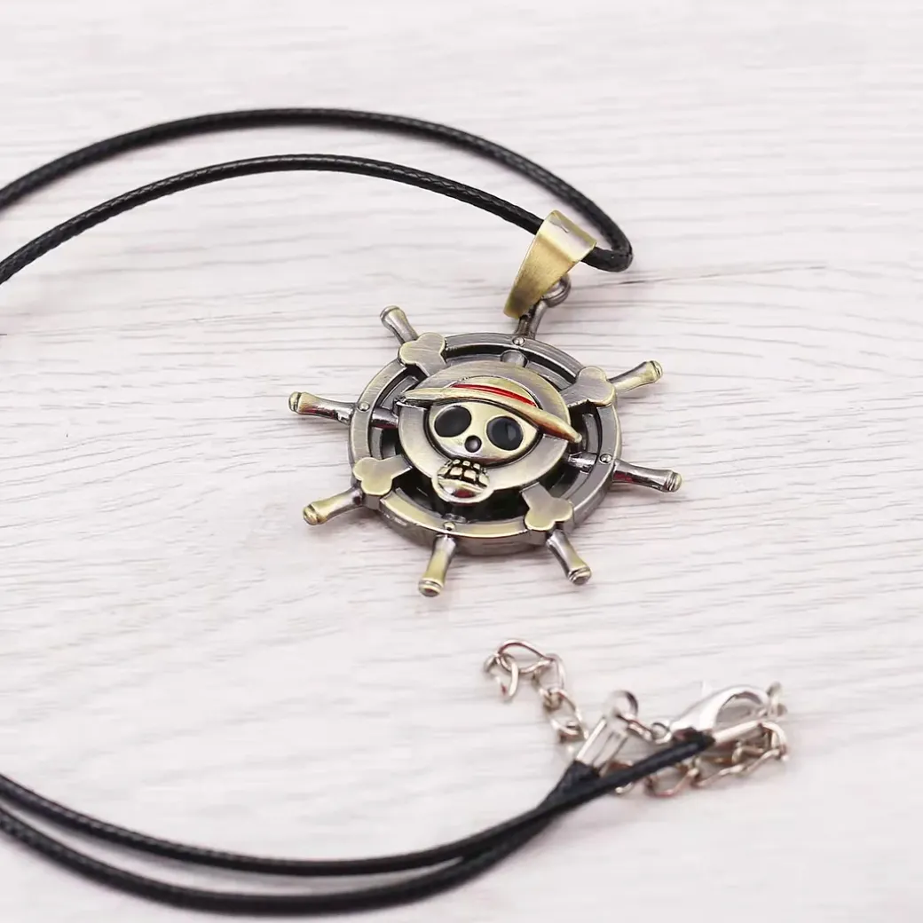 Pirate Logo Black Cord Necklace - Free Shipping - ONE PIECE
