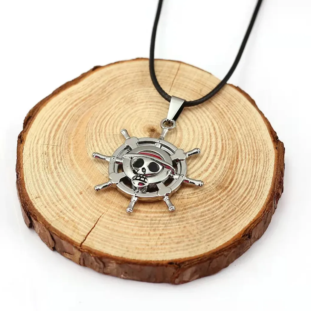 Pirate Logo Black Cord Necklace - Free Shipping - ONE PIECE