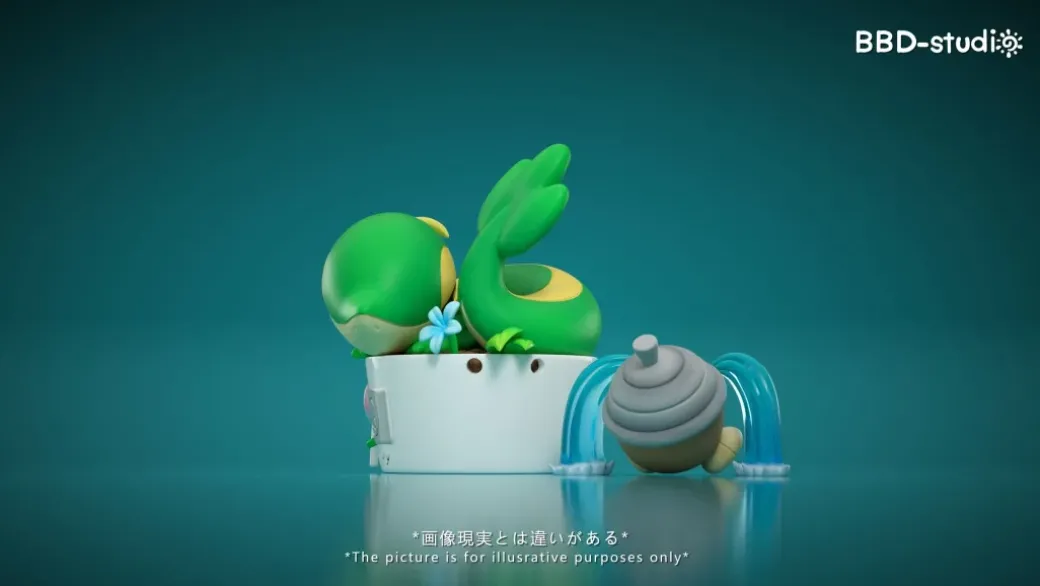 Pokemon Bonsai Series 005 Snivy & Seedot - Pokemon Statue - BBD-Studios
