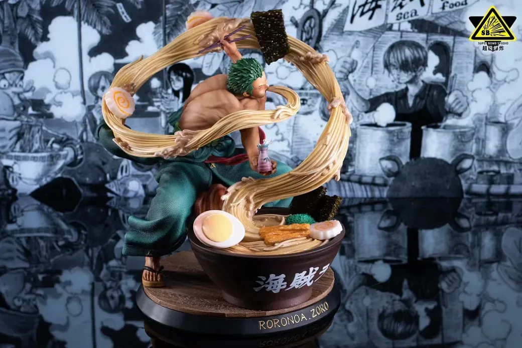 Pop Max Scale Eating noodles Roronoa Zoro & Sunny Doll - ONE PIECE Resin Statue - Super Bomb Studio