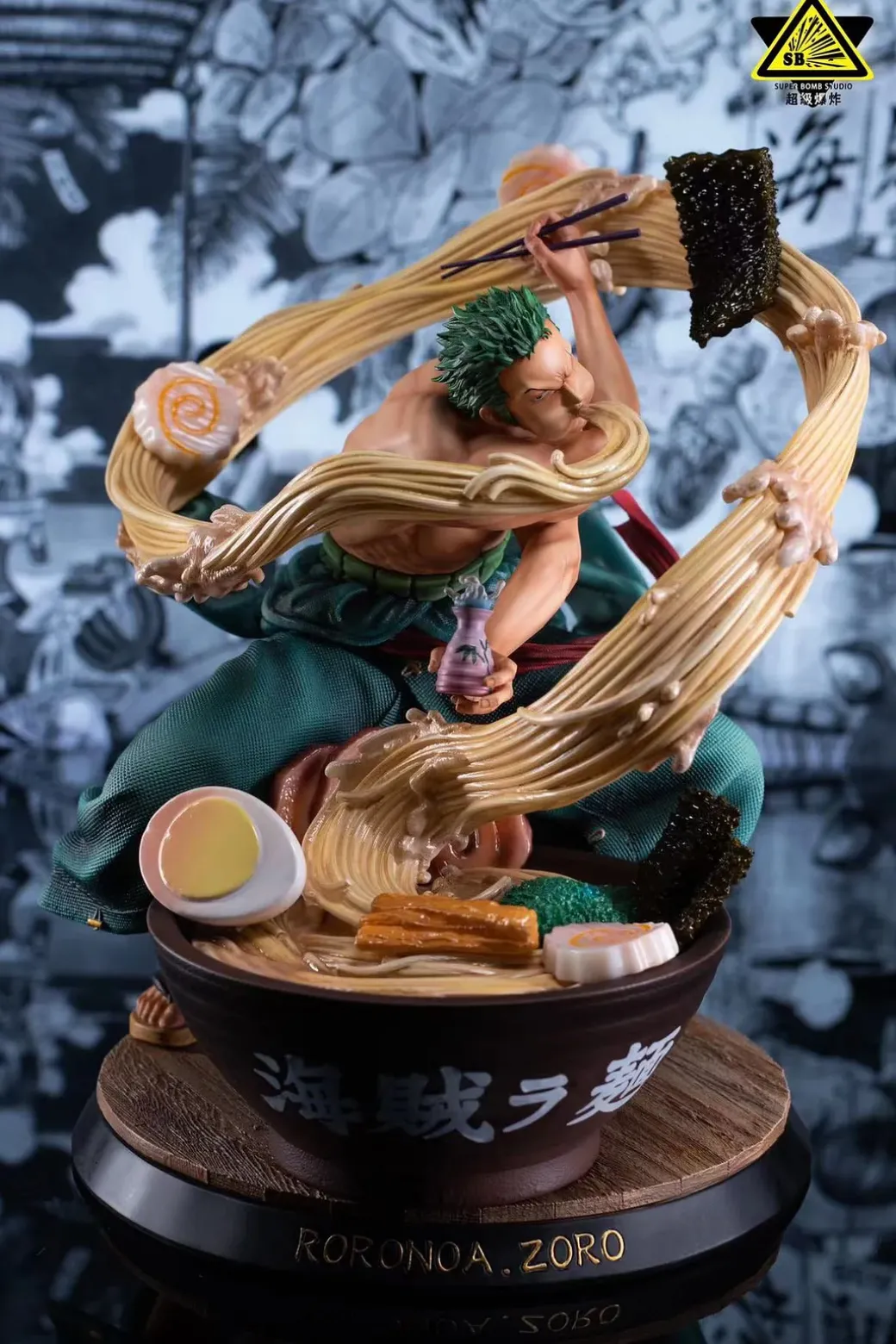 Pop Max Scale Eating noodles Roronoa Zoro & Sunny Doll - ONE PIECE Resin Statue - Super Bomb Studio