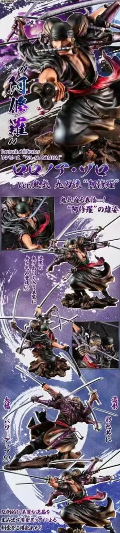 POP MAX Scale Roronoa Zoro with Kiki Kyutoryu: Ashura - ONE PIECE Official Statue - MegaHouse