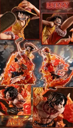 POP MAX Scale 20th Anniversary Brotherhood Monkey D. Luffy - ONE PIECE Offcial Statue - MegaHouse