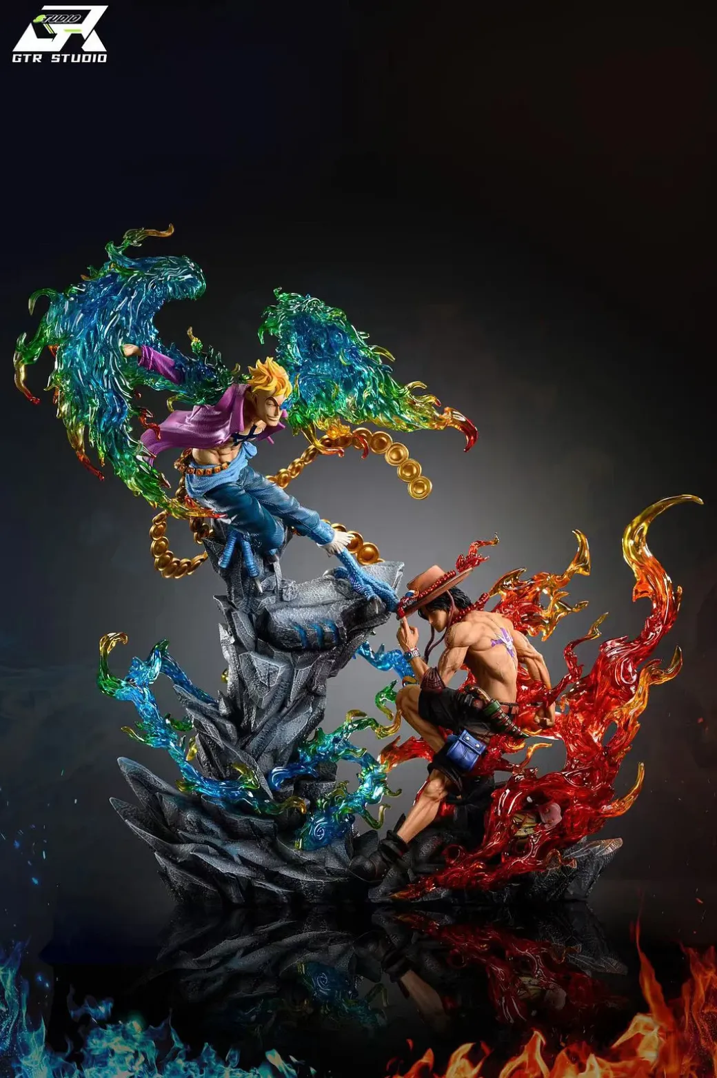 POP MAX Scale Whitebeard Pirates Portgas D. Ace with LED - ONE PIECE Resin Statue - GTR-Studio