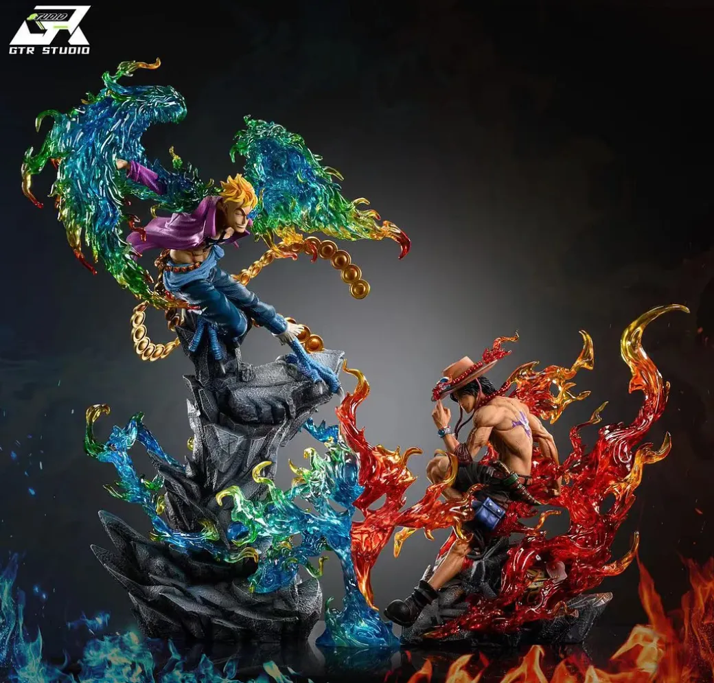 POP MAX Scale Whitebeard Pirates Portgas D. Ace with LED - ONE PIECE Resin Statue - GTR-Studio