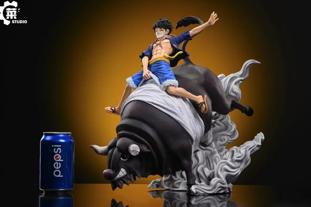 POP Scale Bull Ridding Monkey D. Luffy - ONE PIECE Resin Statue - Cai Studio