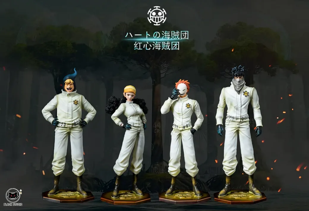 POP Scale Heart Pirate Series Ikkaku & Hakugan & Clione & Uni - ONE PIECE Resin Statue - Black Studios