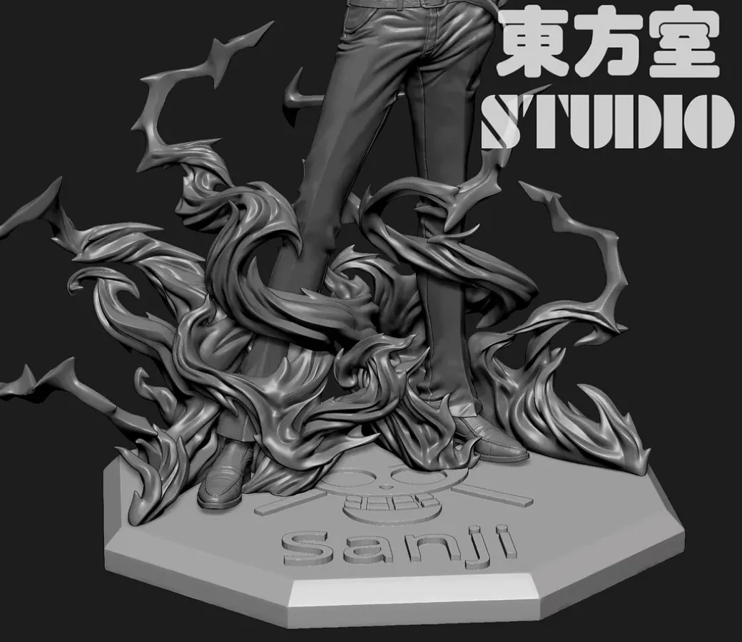 POP Scale Ifrit Jambe Sanji with LED - ONE PIECE Resin Statue - DongFangShi Studio
