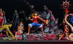 POP Scale Monkey D. Luffy Beating Blueno - ONE PIECE Resin Statue - OPPS Studios