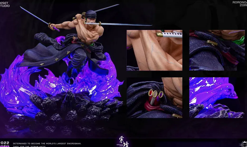 POP Scale Roronoa Zoro with LED - ONE PIECE Resin Statue - Reset Studio