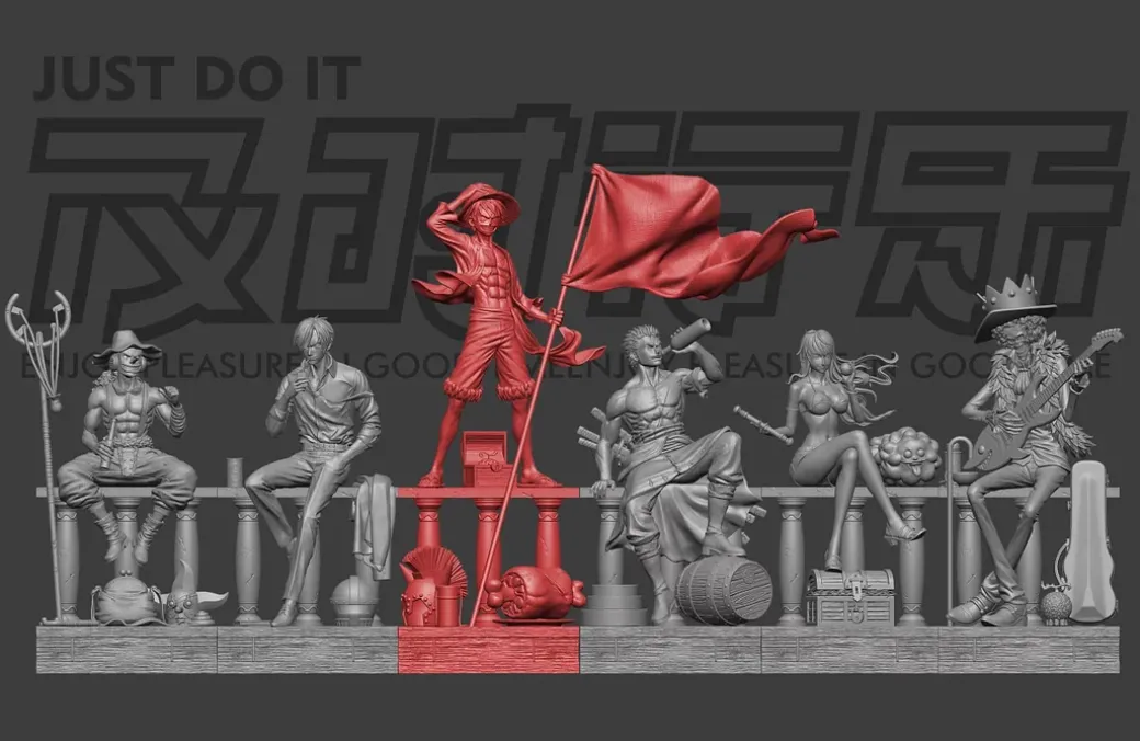 POP Scale Two Years Later Straw Hat Crew Family Portrait Monkey D. Luffy - ONE PIECE Resin Statue - Just Do It Studio
