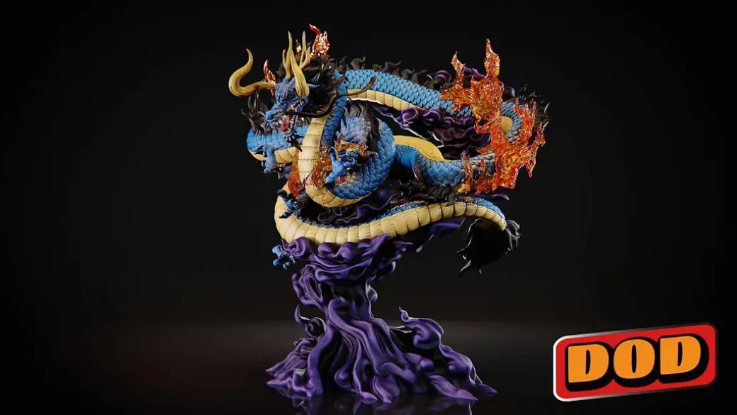 POPMAX Scale Dragon Form Kaido with LED - ONE PIECE Resin Statue - DOD Studio