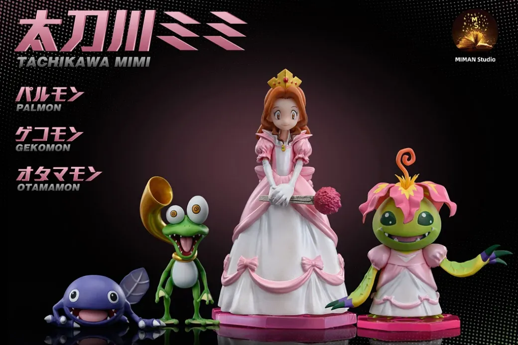 Princess Mimi Tachikawa, Princess Palmon, Gekomon & Otamamon - Digimon Resin Statue - MIMAN Studios