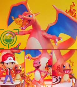 Red & Charizard Family - Pokemon Resin Statue - GElSHA Studio