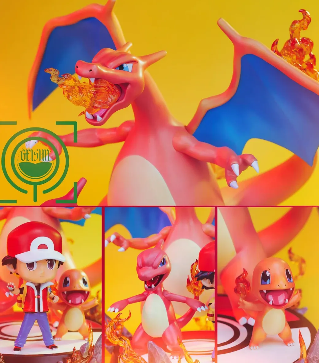 Red & Charizard Family - Pokemon Resin Statue - GElSHA Studio