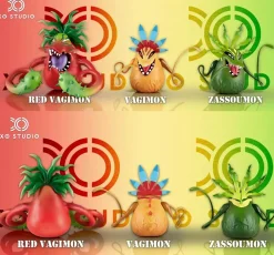 RedVegiemon & Vegiemon & Weedmon/ Zassoumon - Digimon Resin Statue - XO Studio
