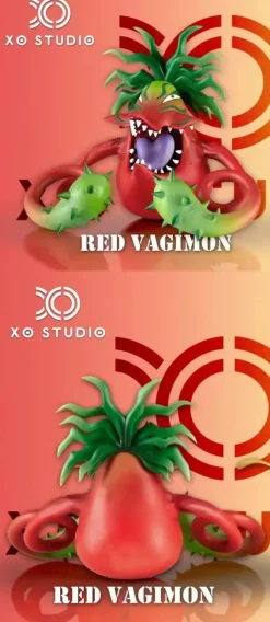 RedVegiemon & Vegiemon & Weedmon/ Zassoumon - Digimon Resin Statue - XO Studio