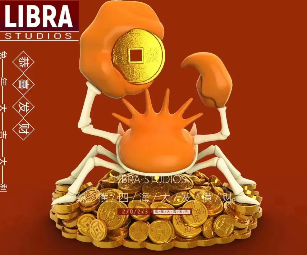 Rich in The World Krabby & Money in the Hand Krabby – Pokemon Resin Statue – LIBRA Studios