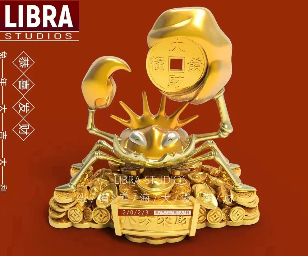 Rich in The World Krabby & Money in the Hand Krabby – Pokemon Resin Statue – LIBRA Studios