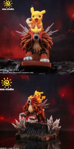 Rocking Horse Series Entei & Pikachu - Pokemon Resin Statue - sun Studio