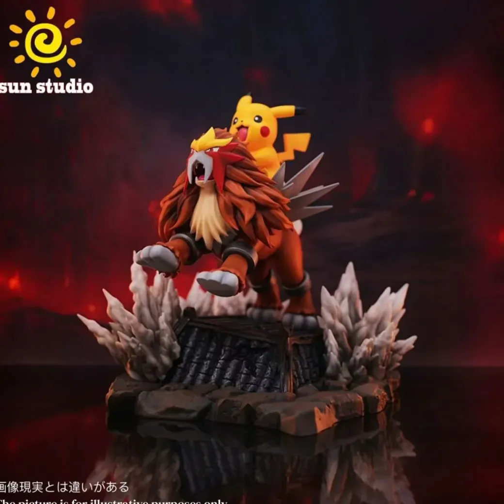 Rocking Horse Series Entei & Pikachu - Pokemon Resin Statue - sun Studio