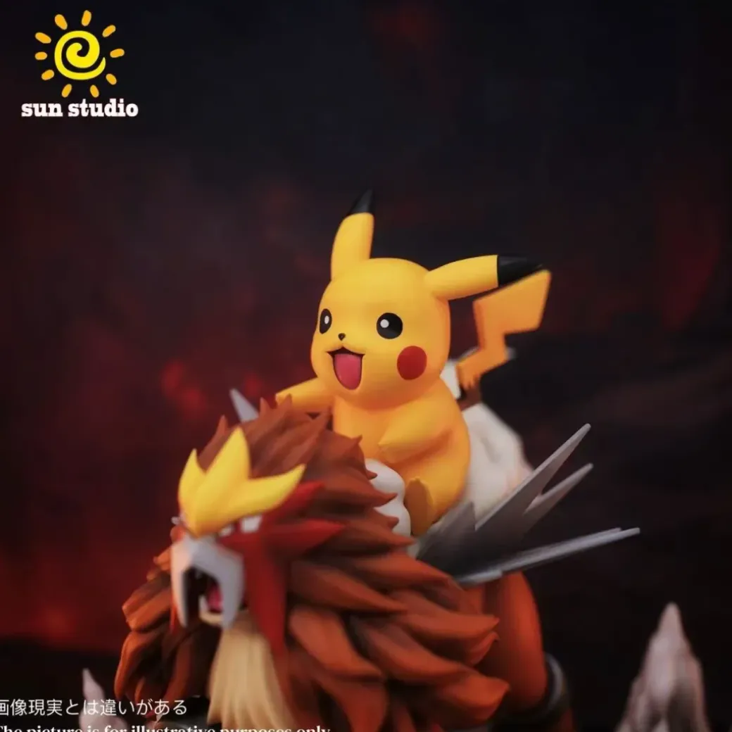 Rocking Horse Series Entei & Pikachu - Pokemon Resin Statue - sun Studio