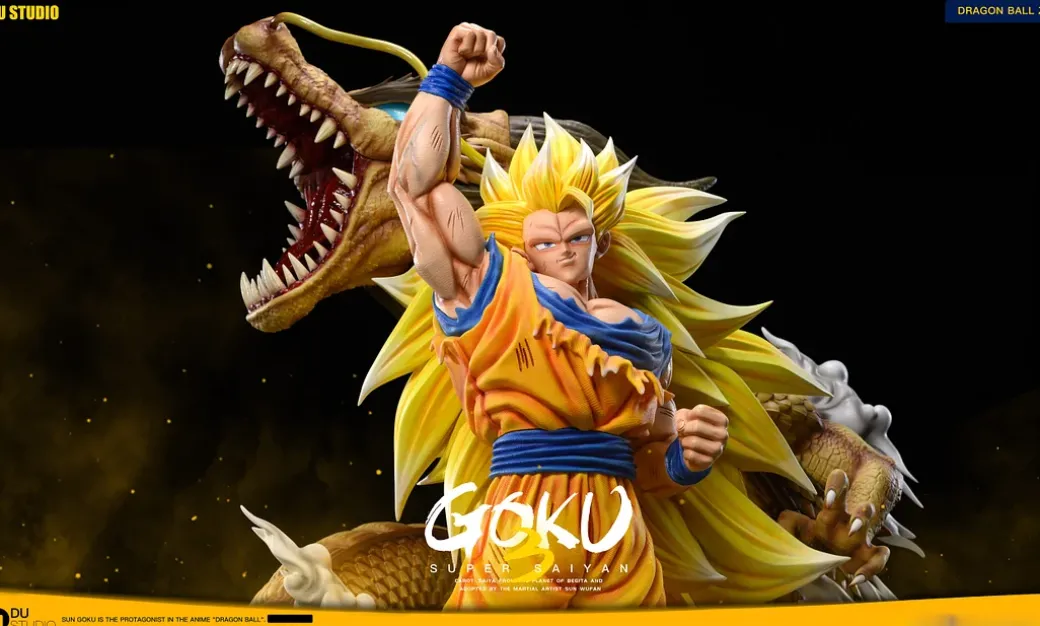 S+ & S- Scale Dragon Fist Super Saiyan 3 Son Goku with LED - Dragon Ball Resin Statue - Du-Studio
