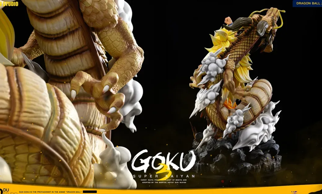 S+ & S- Scale Dragon Fist Super Saiyan 3 Son Goku with LED - Dragon Ball Resin Statue - Du-Studio