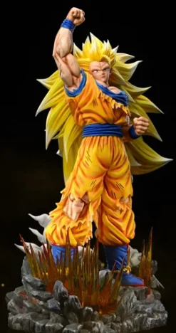 S+ & S- Scale Dragon Fist Super Saiyan 3 Son Goku with LED - Dragon Ball Resin Statue - Du-Studio