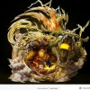 S Scale Dragon Fist Super Saiyan 3 Son Goku with LED - Dragon Ball Resin Statue - LAST SLEEP Studios