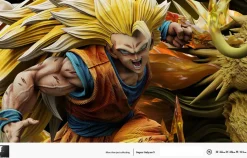 S Scale Dragon Fist Super Saiyan 3 Son Goku with LED - Dragon Ball Resin Statue - LAST SLEEP Studios