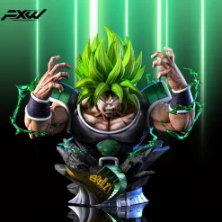 S- Scale Legendary Super Saiyan Broly Bust Statue with LED - Dragon Ball Resin Statue - FXW Studio