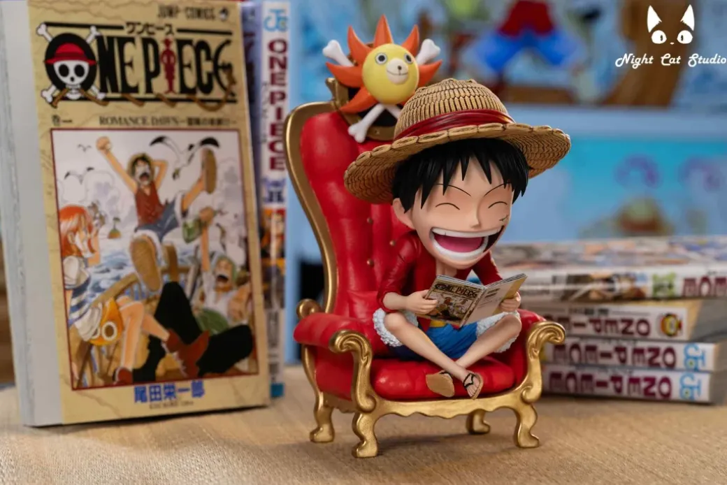 SD Scale Reading Comic Monkey D. Luffy - ONE PIECE Resin Statue - Night Cat Studio