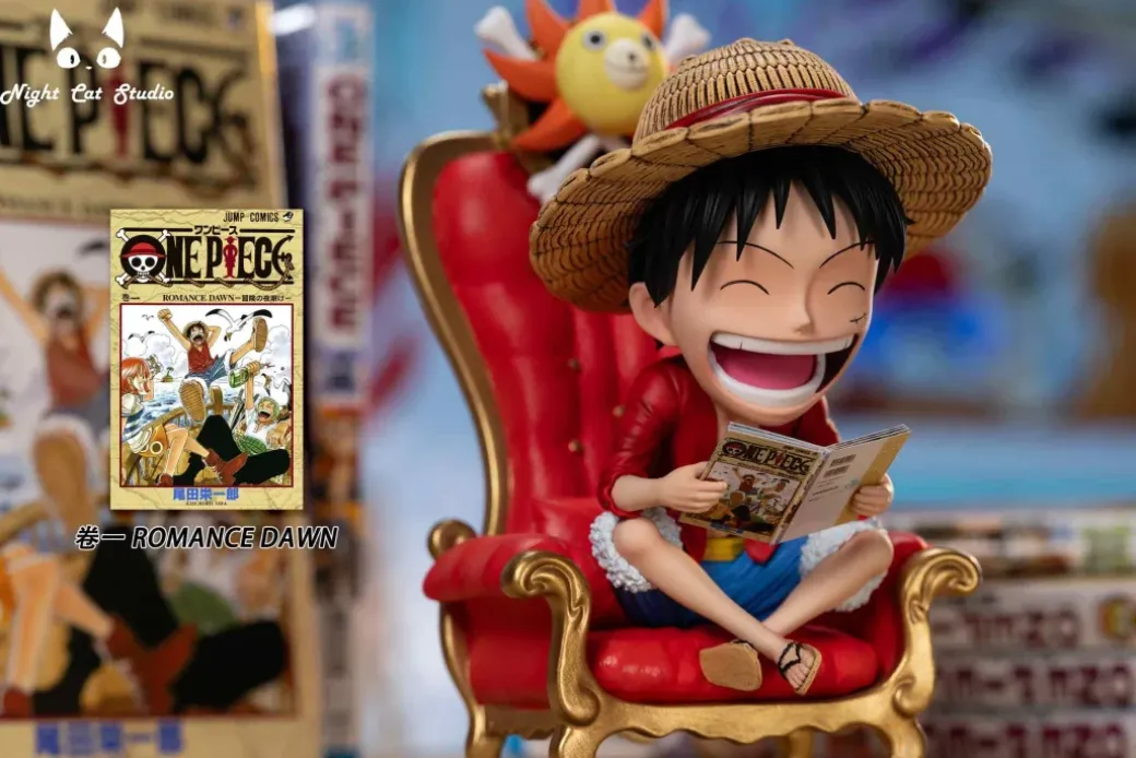 SD Scale Reading Comic Monkey D. Luffy - ONE PIECE Resin Statue - Night Cat Studio