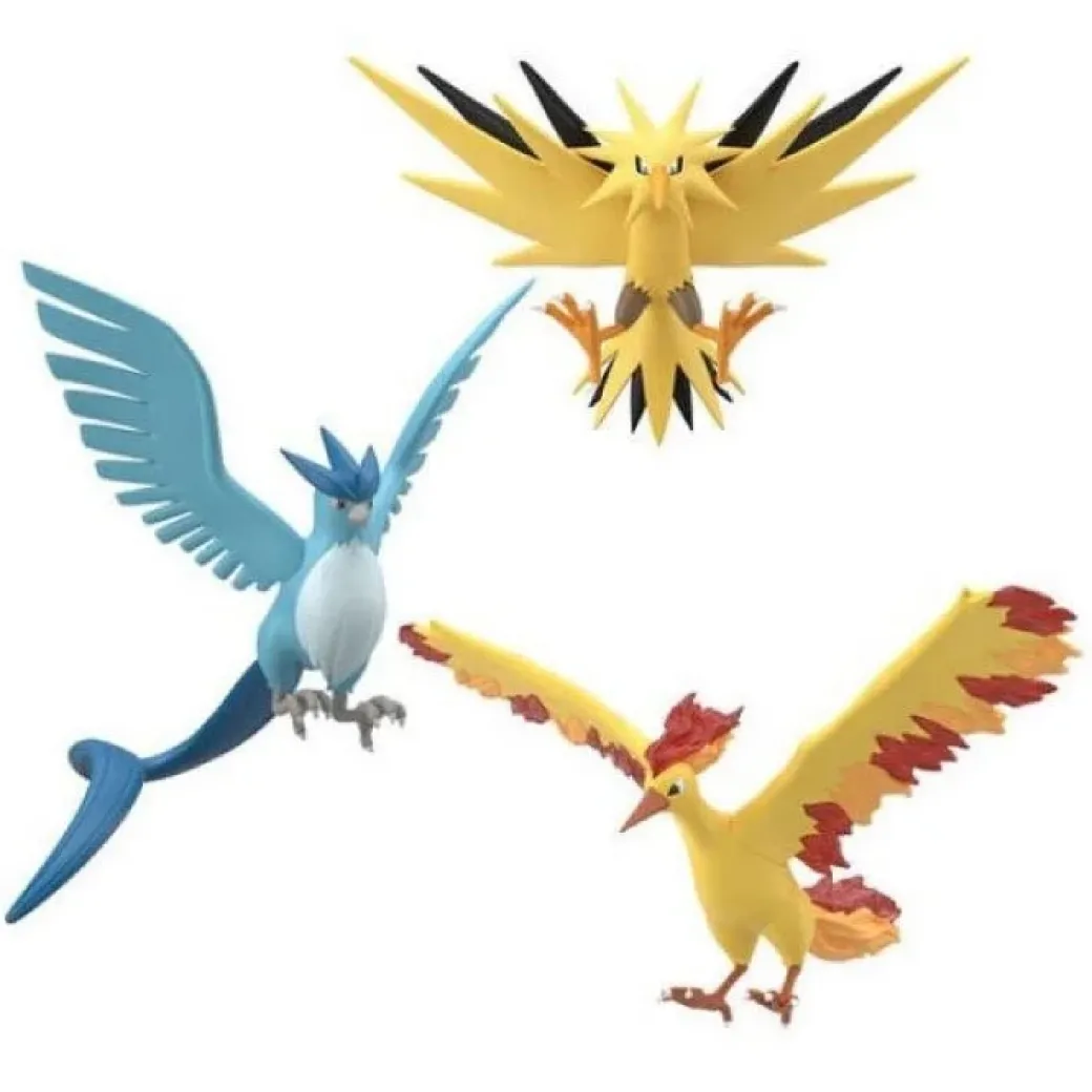 Second Edition Scale World Kanto Region Legendary Birds - Pokemon Official Statue - BANDAI SHOKUGAN