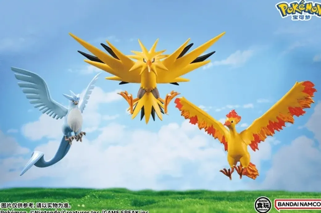 Second Edition Scale World Kanto Region Legendary Birds - Pokemon Official Statue - BANDAI SHOKUGAN