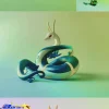 Serperior & Snivy - Pokemon Resin Statue - Aura Studio