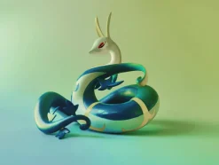 Serperior & Snivy - Pokemon Resin Statue - Aura Studio
