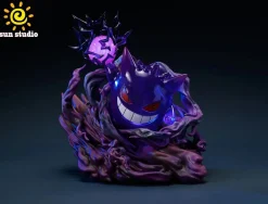 Shadow Ball Gengar & Will-O-Wisp Gengar with LED - Pokemon Resin Statue - sun Studio