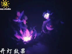 Shadow Ball Gengar & Will-O-Wisp Gengar with LED - Pokemon Resin Statue - sun Studio