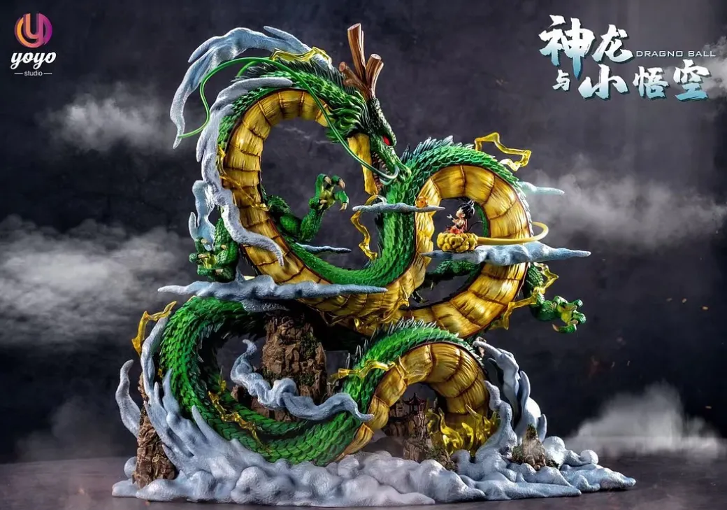 Shenron & Little Son Goku with LED - Dragon Ball Resin Statue - YOYO-Studios