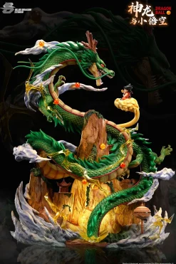 Shenron & Son Goku with LED - Dragon Ball Resin Statue - Blue Dragon Studio