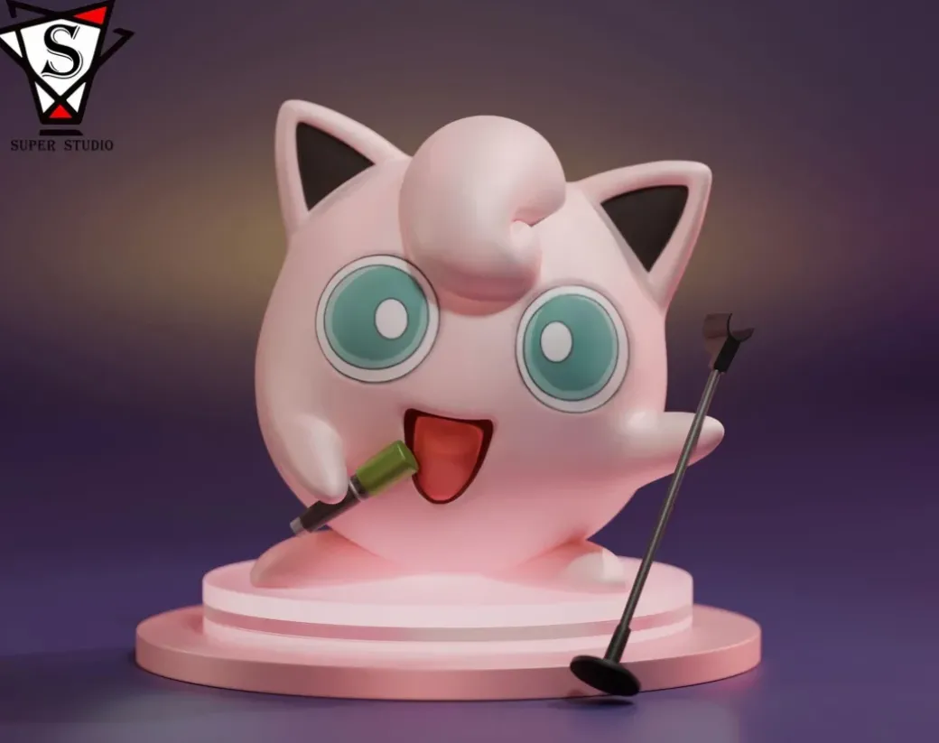 Singing Jigglypuff with LED - Pokemon Resin Statue - Super Studios