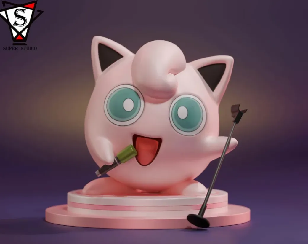 Singing Jigglypuff with LED - Pokemon Resin Statue - Super Studios