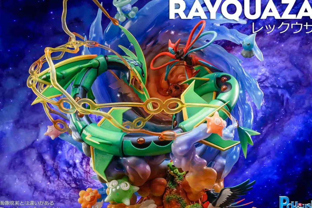Sky Battle Rayquaza with LED - Pokemon Resin Statue - PCHouse Studios