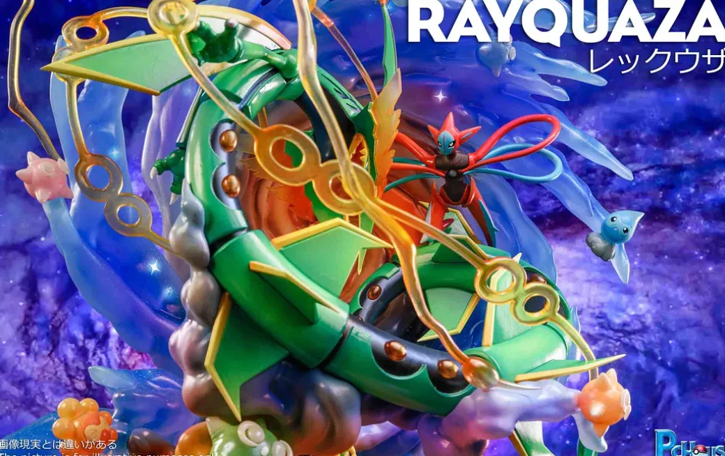 Sky Battle Rayquaza with LED - Pokemon Resin Statue - PCHouse Studios