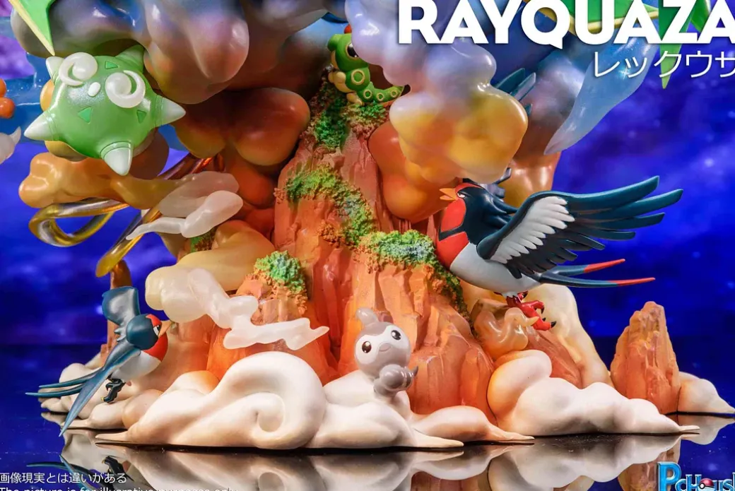 Sky Battle Rayquaza with LED - Pokemon Resin Statue - PCHouse Studios