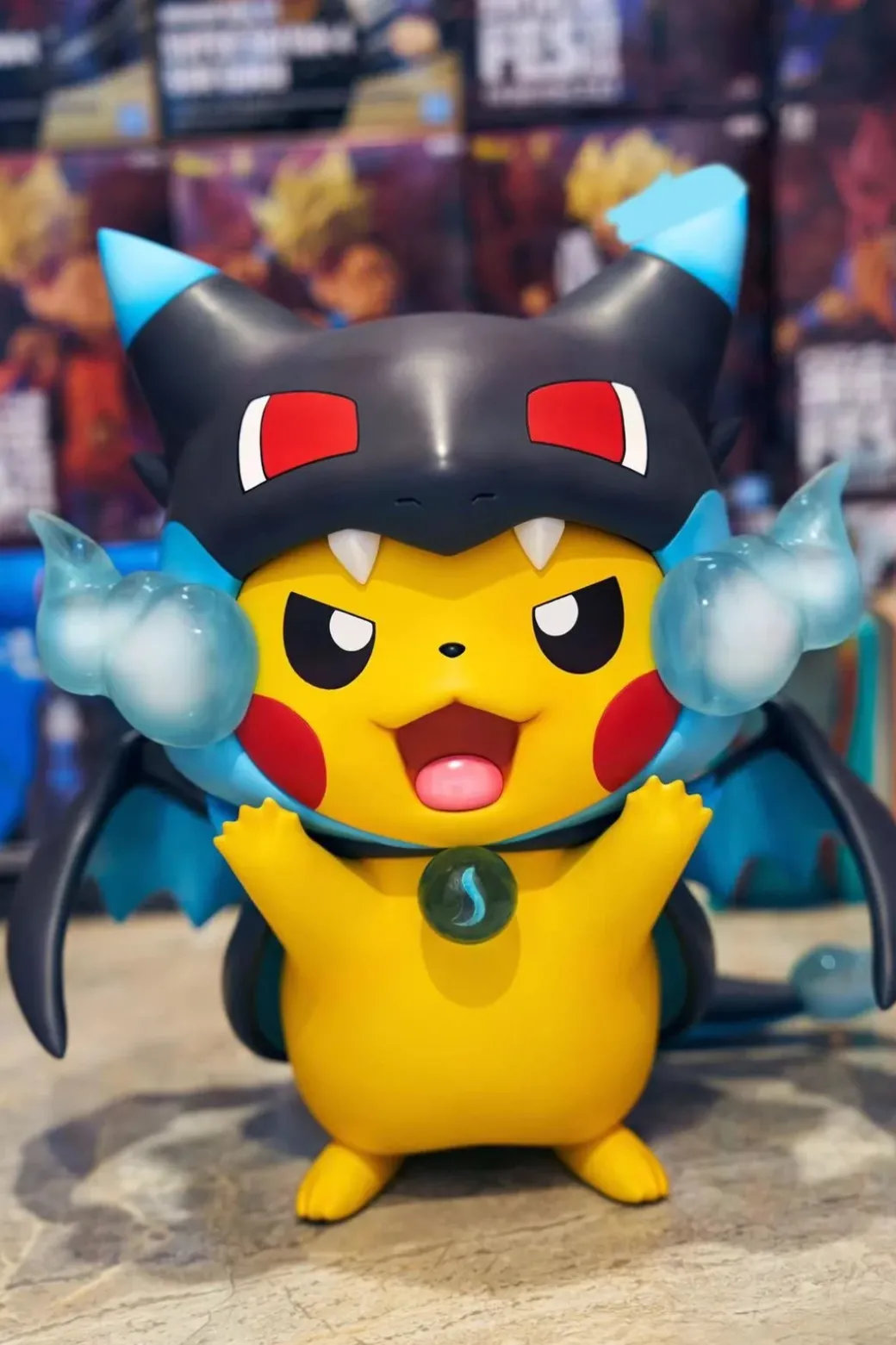 Small & 1/1 Scale Mega Charizard X Cosplay Pikachu - Pokemon Resin Statue - Unlimited Studios