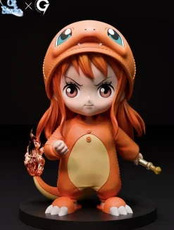 Small & Big Scale Charmander Cosplay Nami with LED - Pokemon ONE PIECE Resin Statue - Cit Studio