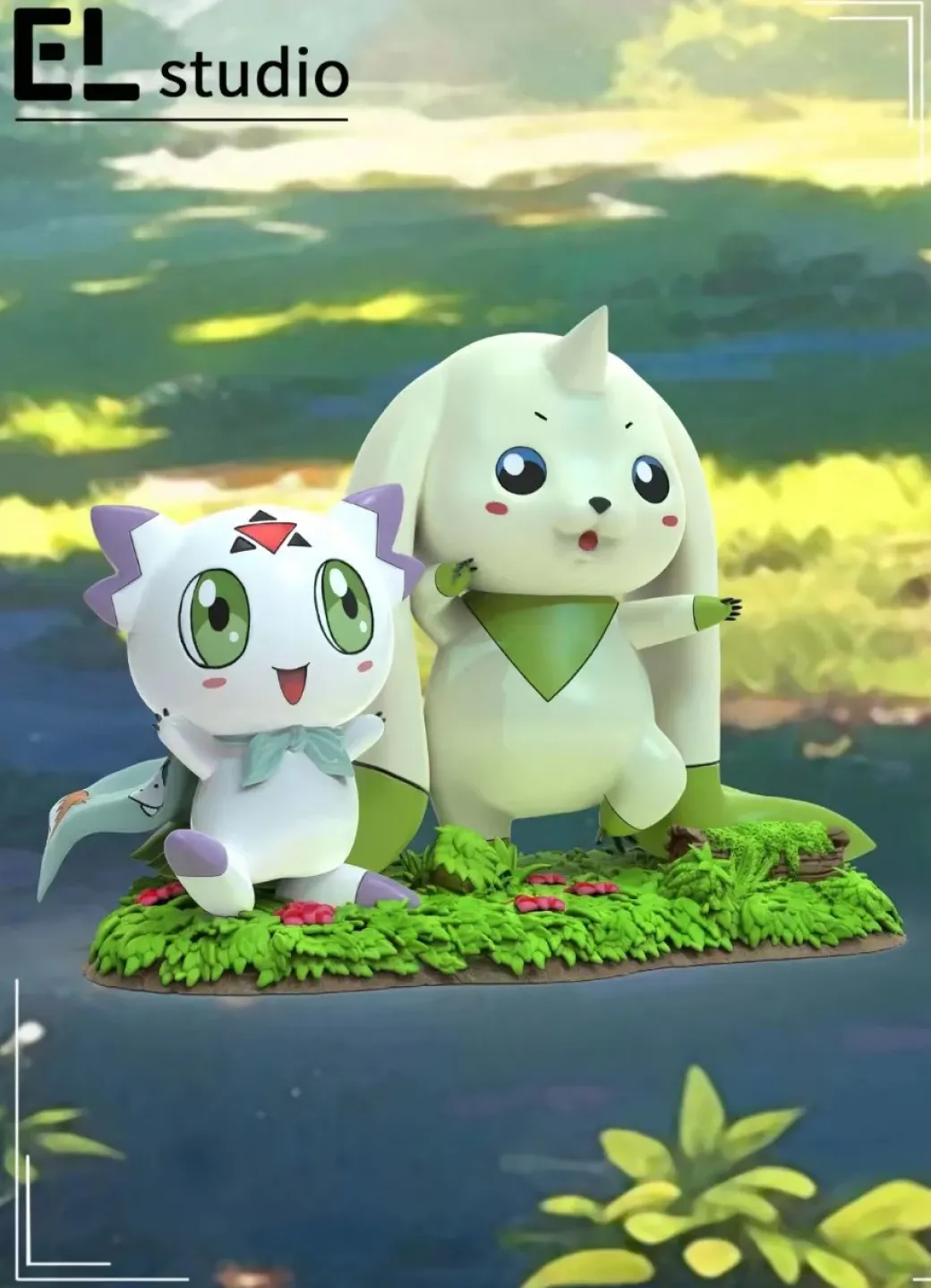 Small & Big Scale Culumon & Terriermon - Digimon Resin Statue - EL Studio